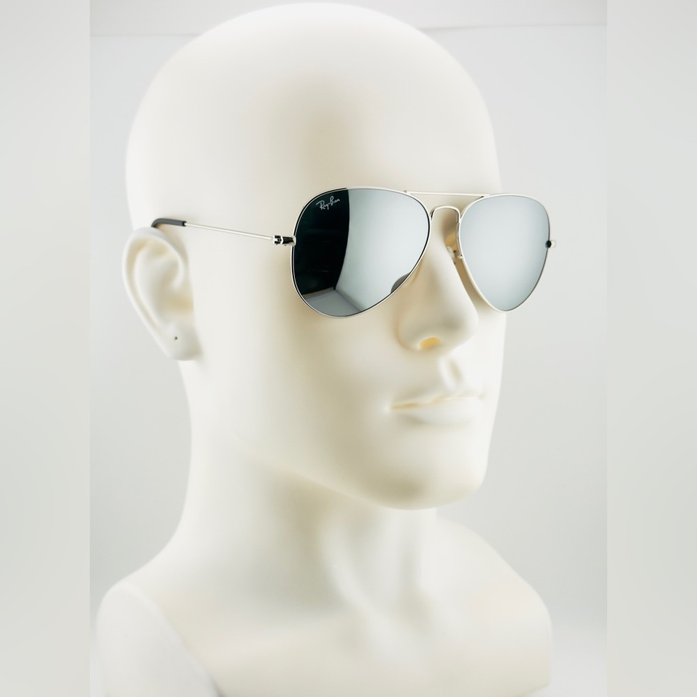 Ray-Ban Aviator Mirror Sunglasses RB3025 Silver Frame with Silver Mirror Lenses
